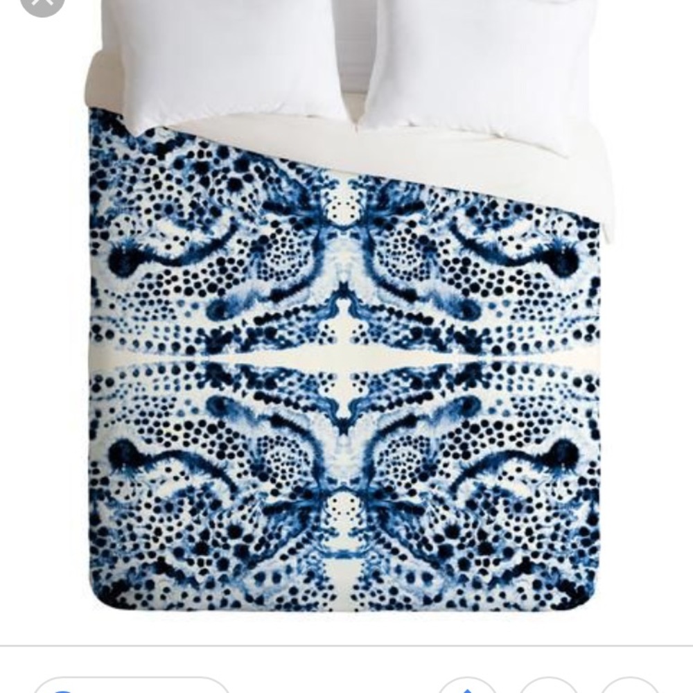 Blue ink blot duvet cover (full/queen)